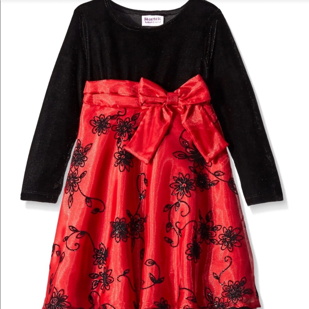 Red and black girls dress